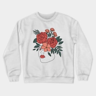 Boho Line Art Lady 1 Crewneck Sweatshirt